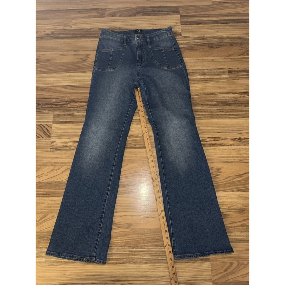 G by Giuliana Women's G-Soft Denim Wide-Leg Trouser Medium Wash Size‎ 6